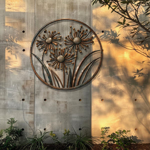 Minimal Metal Flower Wall Art – Modern Floral Decor Wall Art Indoor Outdoor