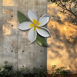 Plumeria Flower Wall Art – Tropical Minimal Metal Decor