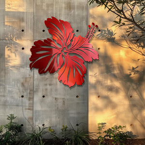 Hibiscus Flower Wall Art – Tropical Coastal Metal Decor