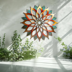 Mandala Sun Metal Wall Art – UV Printed Aluminum Boho Decor Funky Indoor Outdoor