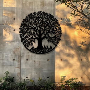 Bird Tree of Life Metal Wall Art – UV Printed Decor Nature Indoor Outdoor