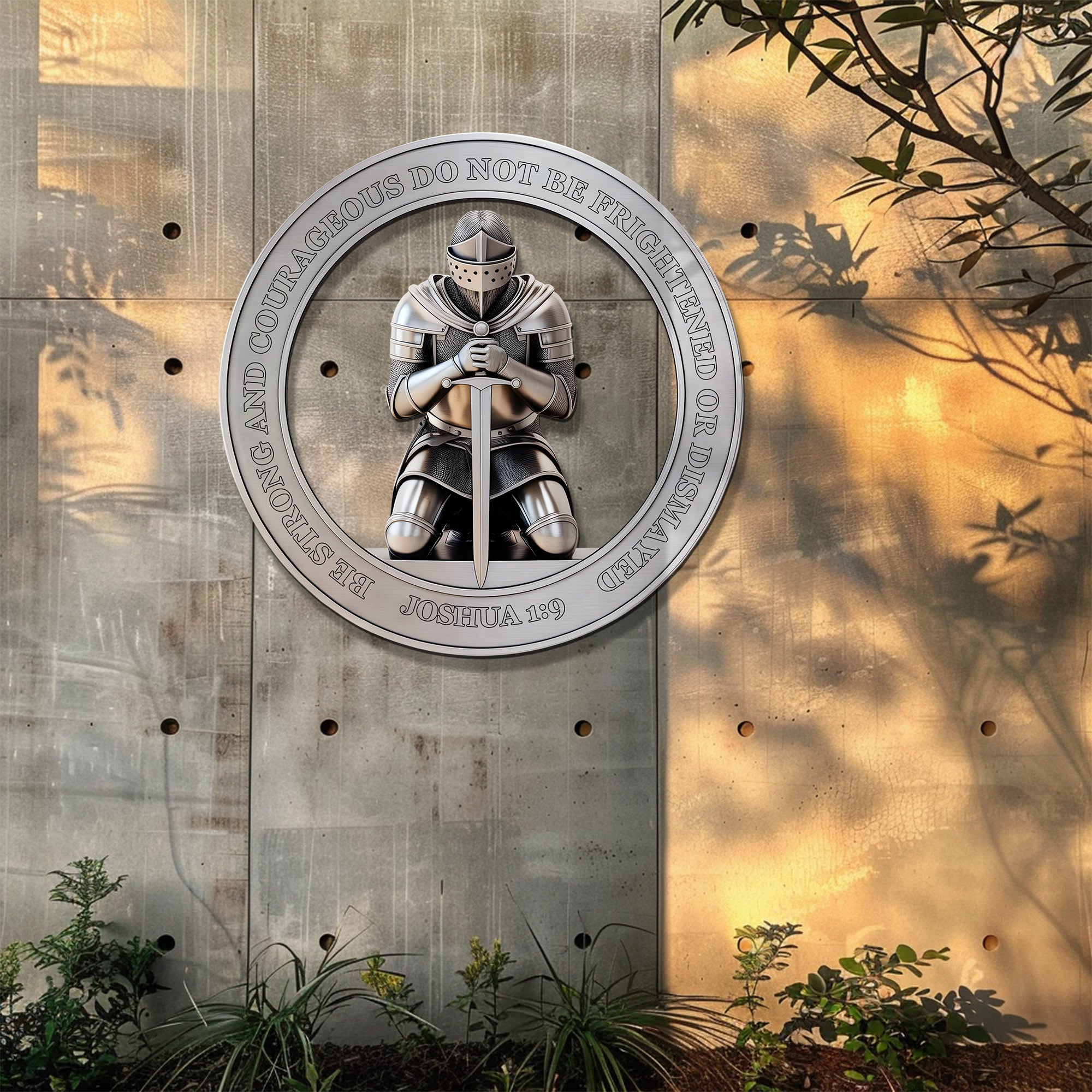 Christian Wall Art – Joshua 1:9 Knight Faith Decor V3