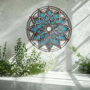 Mandala Sun Metal Wall Art – UV Printed Aluminum Boho Decor Funky Indoor Outdoor V1