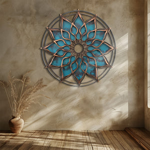 Mandala Sun Metal Wall Art – UV Printed Aluminum Boho Decor Funky Indoor Outdoor V1