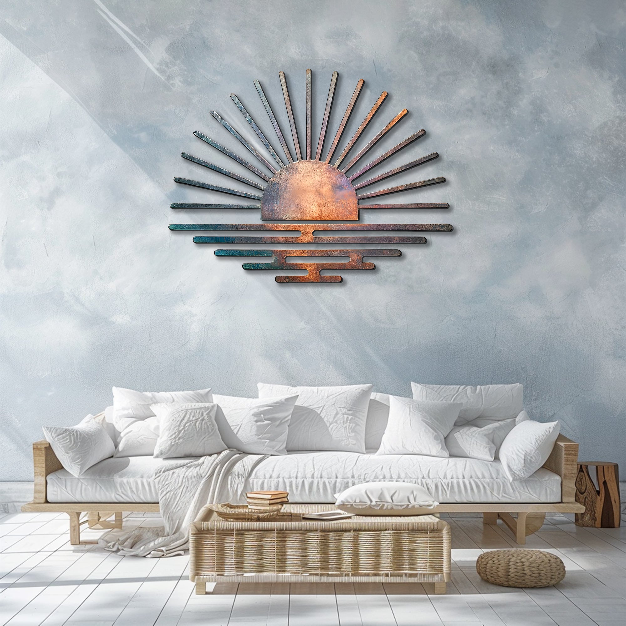 Sunset Metal Wall Art – UV Printed Aluminum Coastal Decor Indoor Outdoor