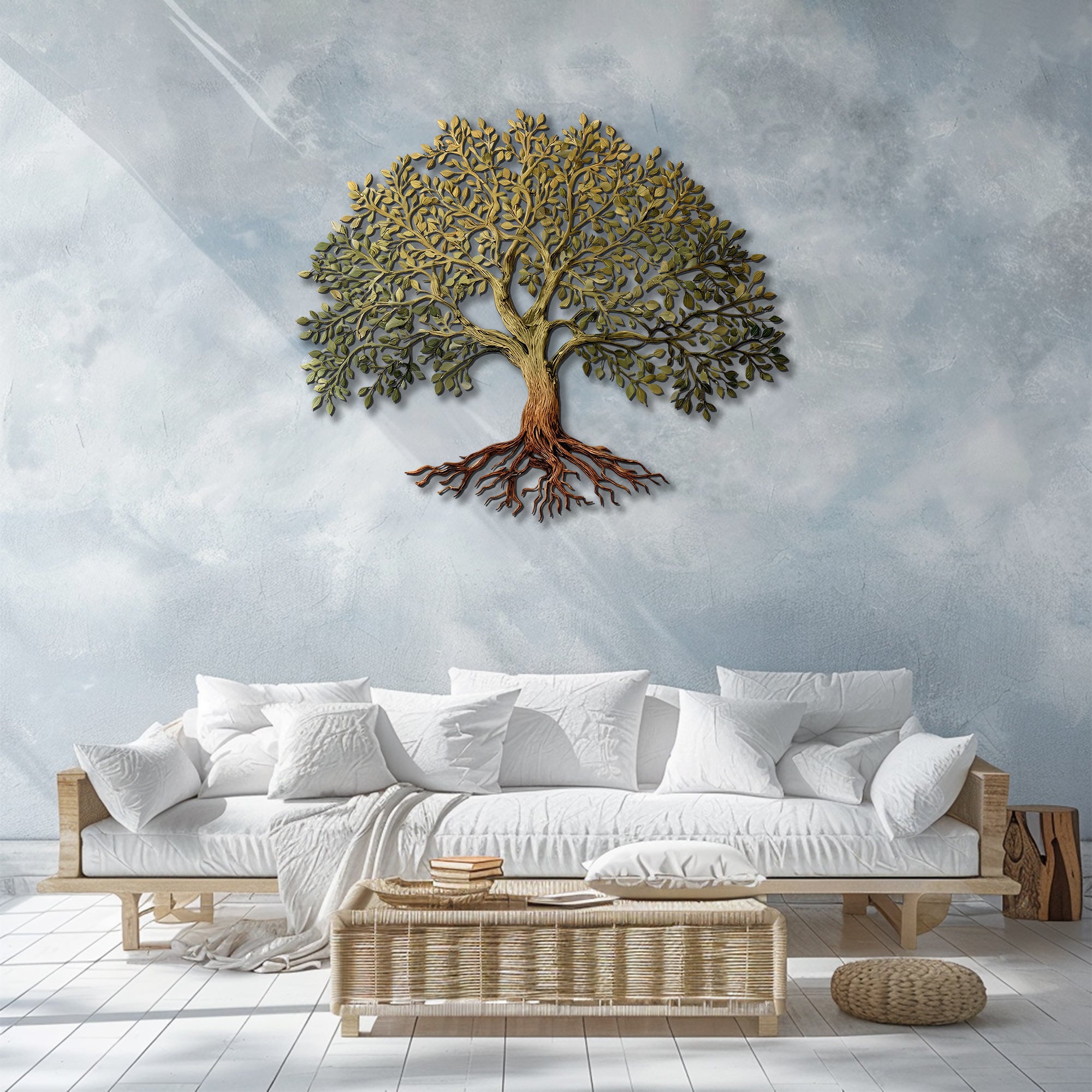 Rustic Tree of Life Metal Wall Art – UV Printed Aluminum Nature Decor Indoor Outdoor