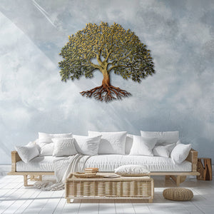 Rustic Tree of Life Metal Wall Art – UV Printed Aluminum Nature Decor Indoor Outdoor