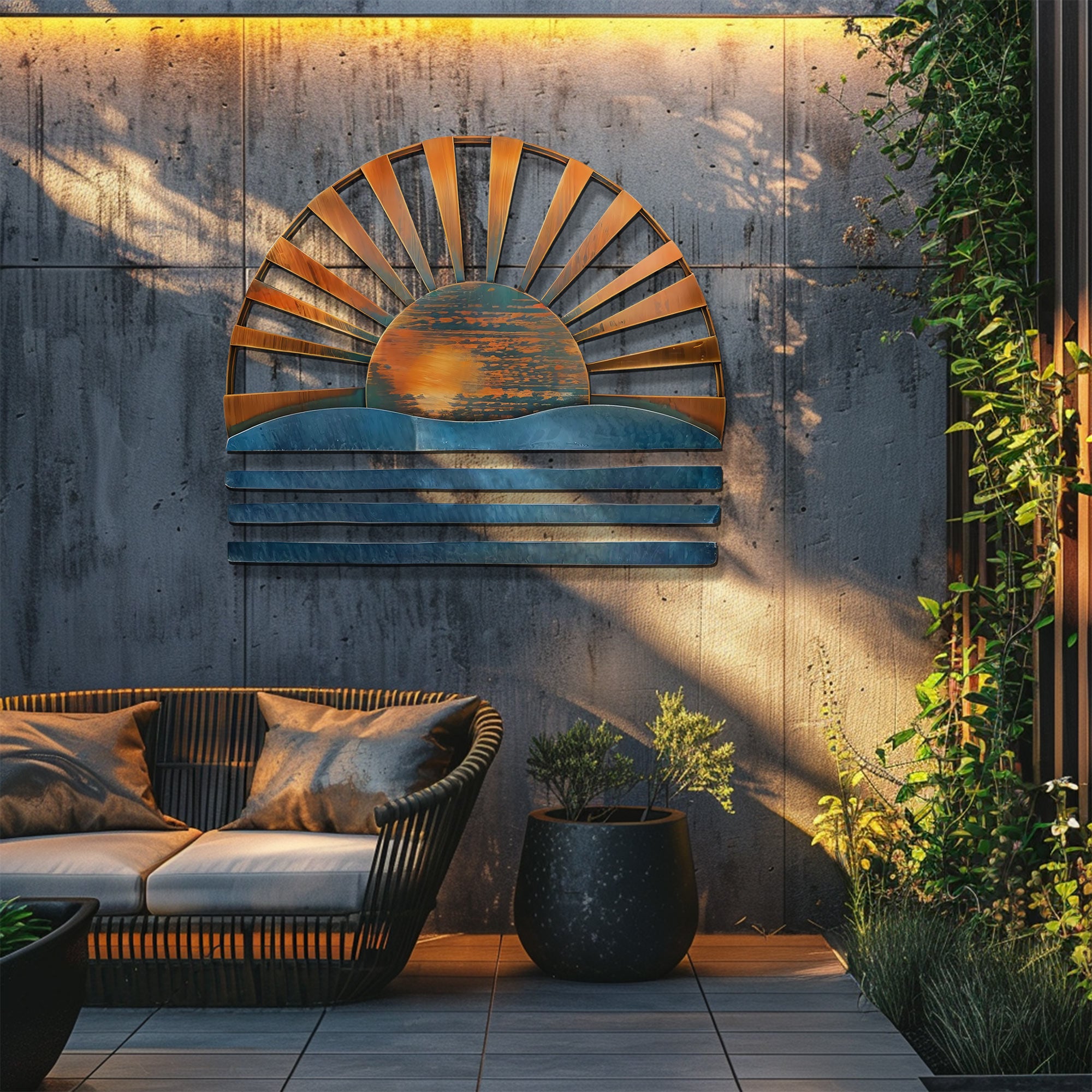 Sunrise Ocean Metal Wall Art – UV Printed Coastal Decor Beach Indoor Outdoor