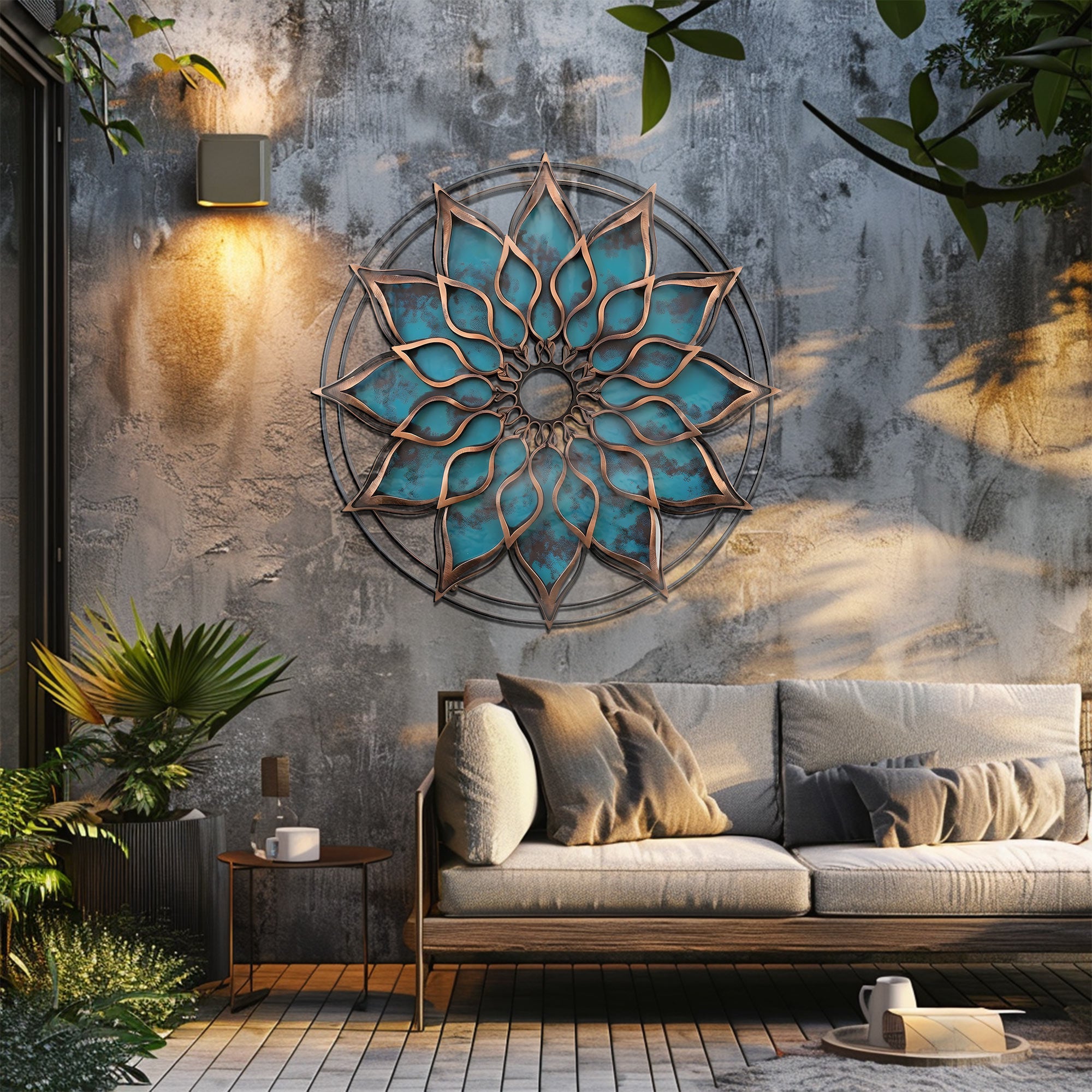 Mandala Sun Metal Wall Art – UV Printed Aluminum Boho Decor Funky Indoor Outdoor V1