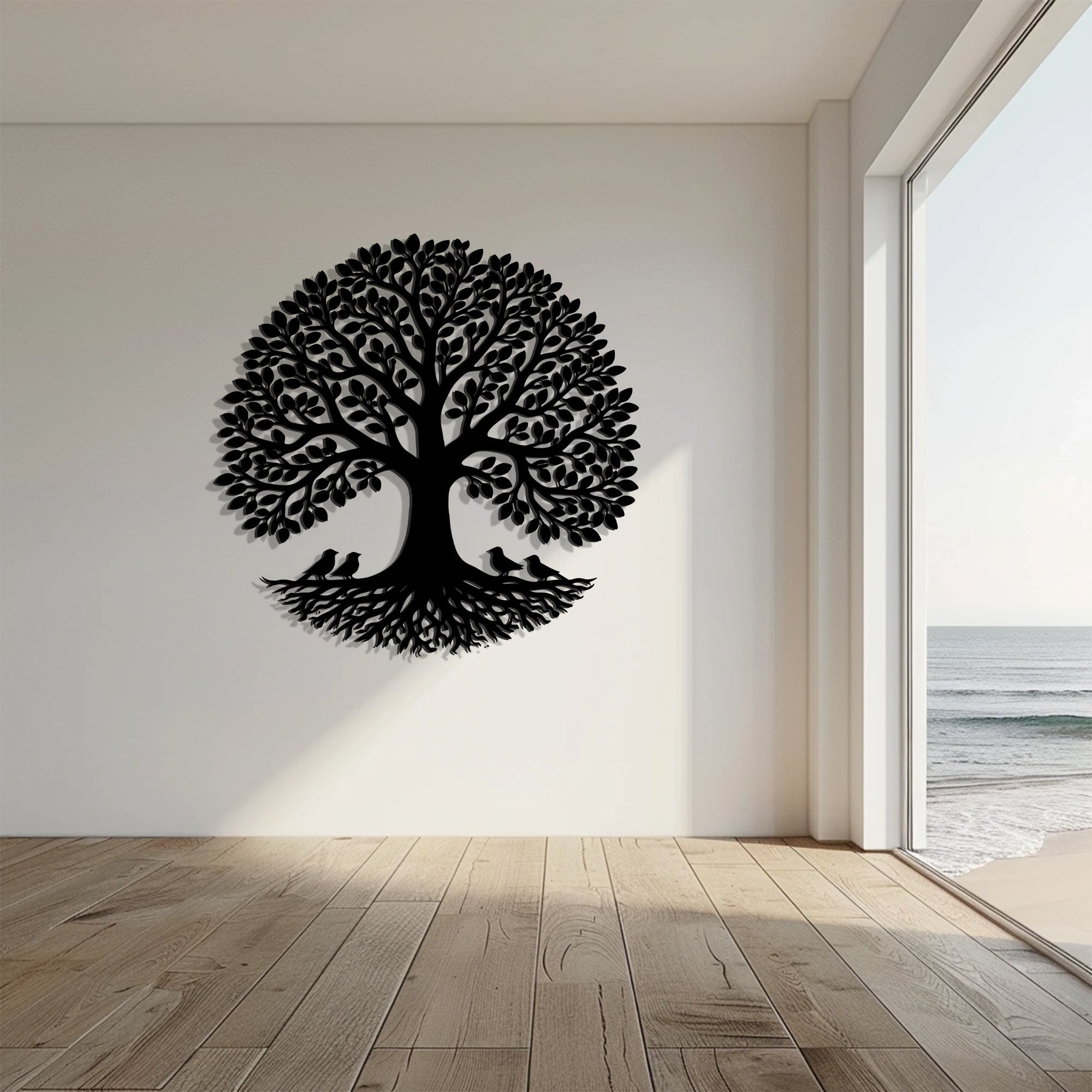 Bird Tree of Life Metal Wall Art – UV Printed Aluminum Decor Nature Indoor Outdoor