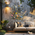 Spring Wildflower Butterfly Metal Wall Art – UV Printed Aluminum Nature Garden Decor Indoor Outdoor