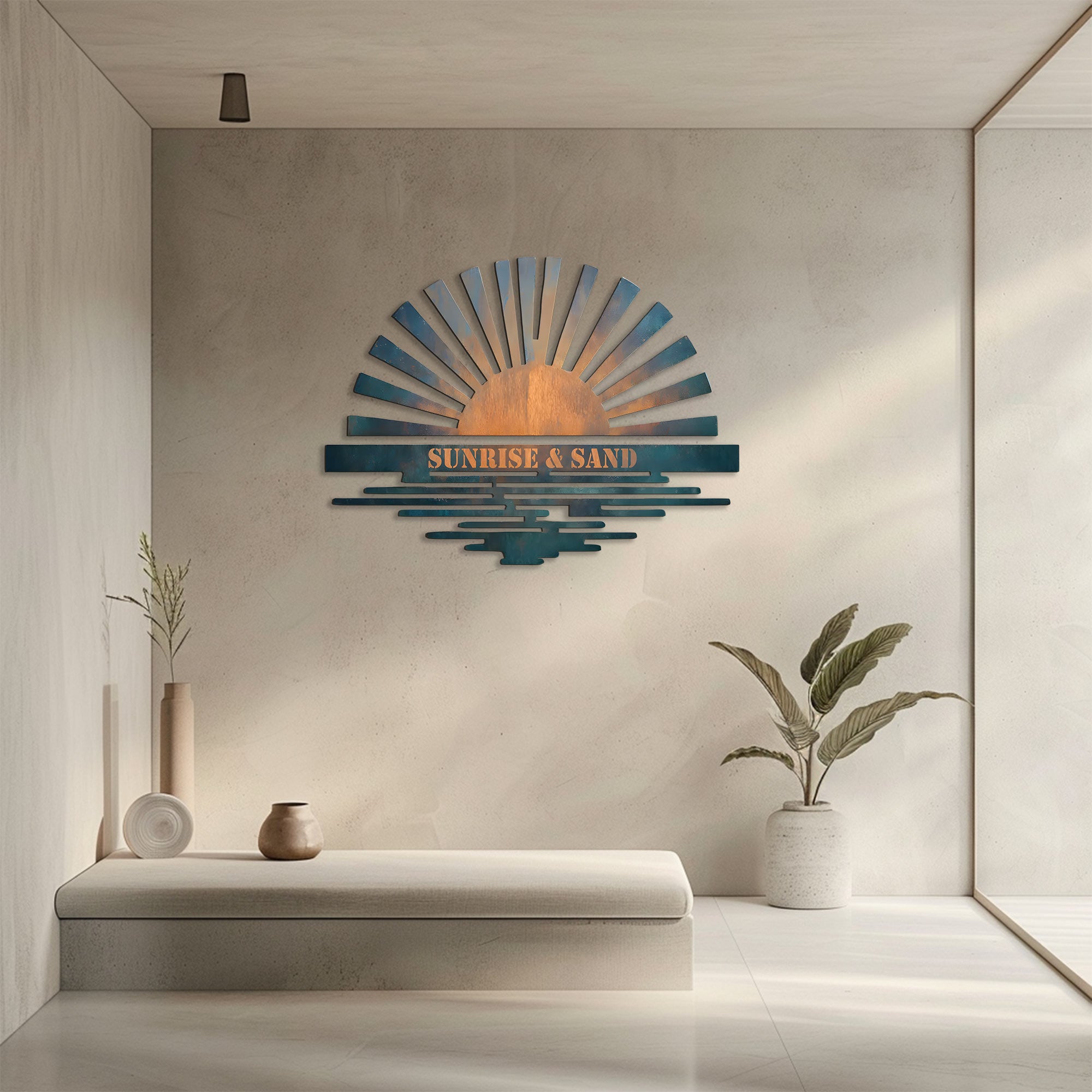 Custom Sunrise Metal Wall Art – UV Printed Aluminum Coastal Decor Indoor Outdoor