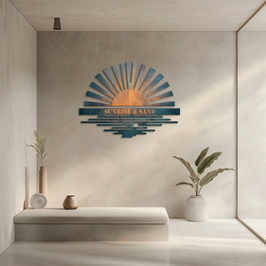 Custom Sunrise Metal Wall Art – UV Printed Aluminum Coastal Decor Indoor Outdoor