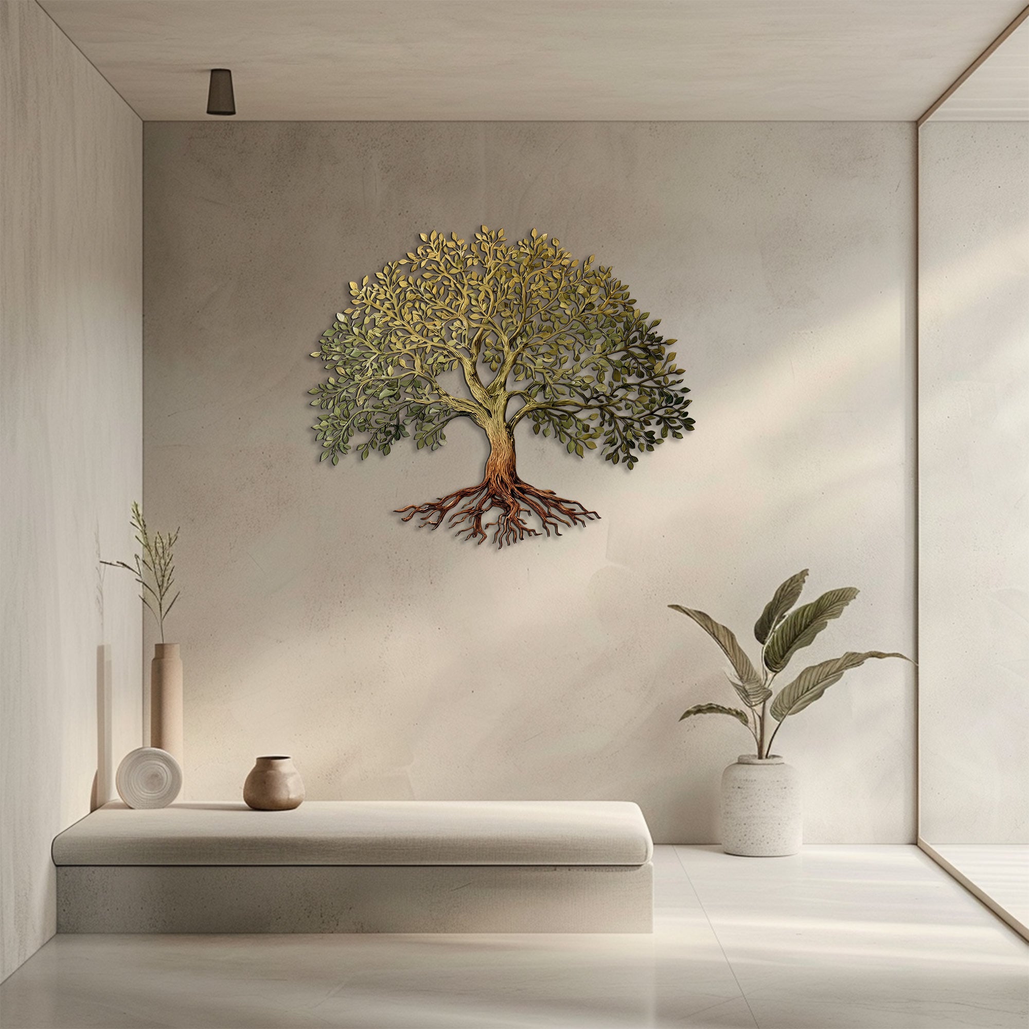 Rustic Tree of Life Metal Wall Art – UV Printed Aluminum Nature Decor Indoor Outdoor