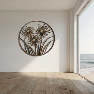 Minimal Metal Flower Wall Art – Modern Floral Decor Wall Art Indoor Outdoor
