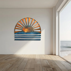 Sunrise Ocean Metal Wall Art – UV Printed Coastal Decor Beach Indoor Outdoor