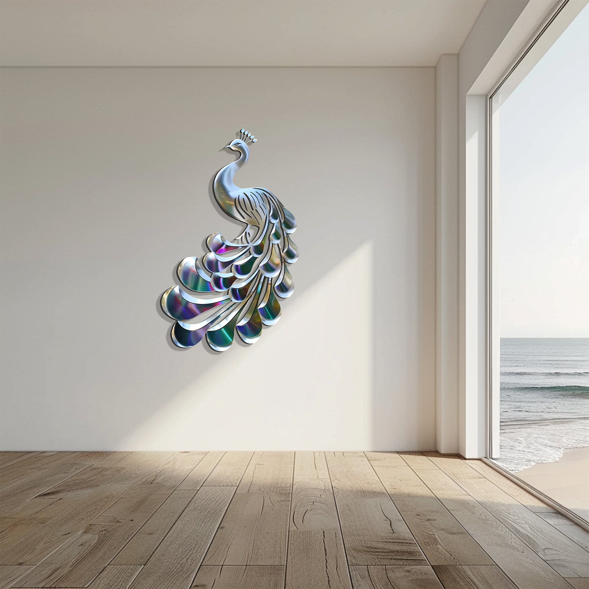 Peacock Wall Art – Elegant Metal Decor for Modern Spaces