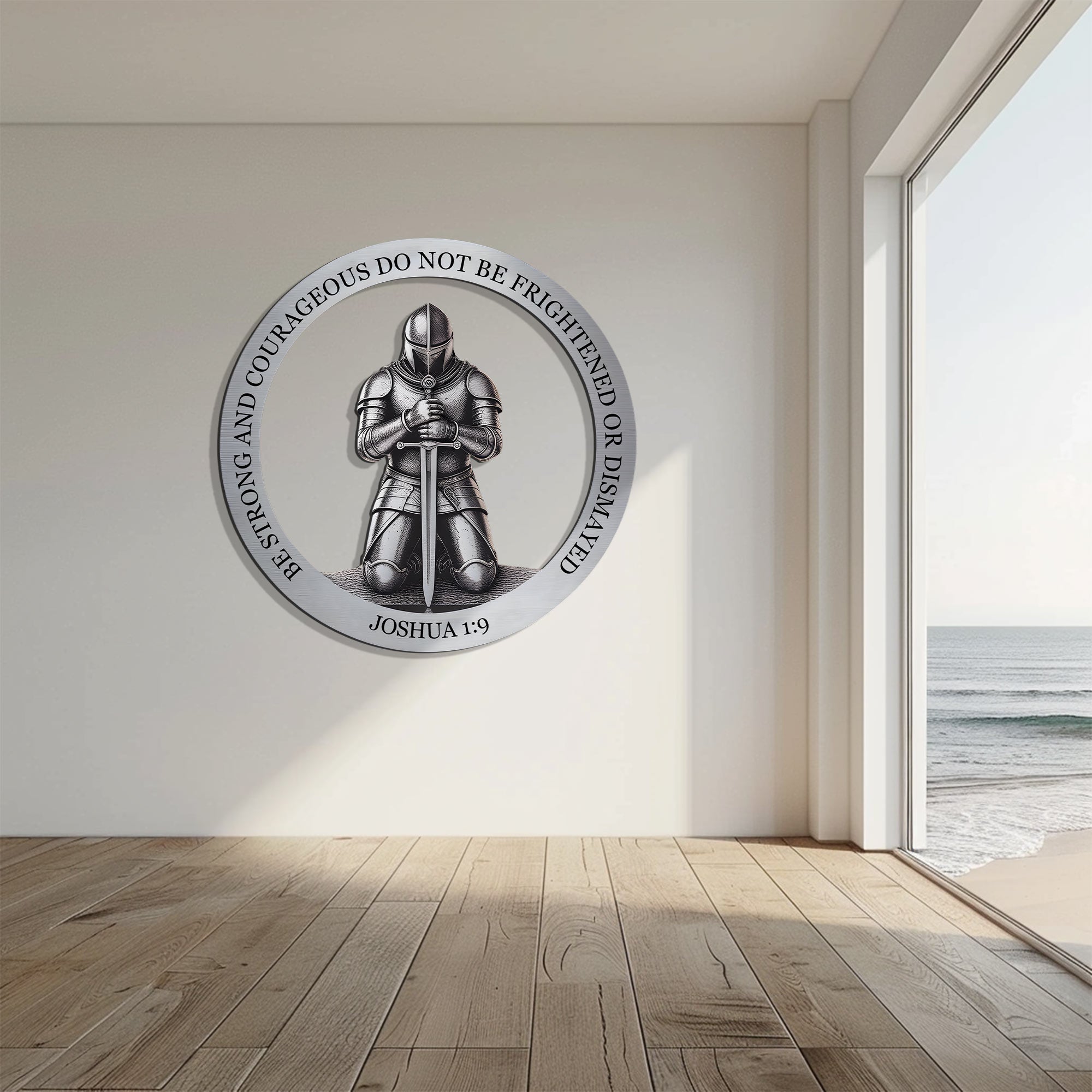 Christian Wall Art – Joshua 1:9 Knight Faith Decor V1