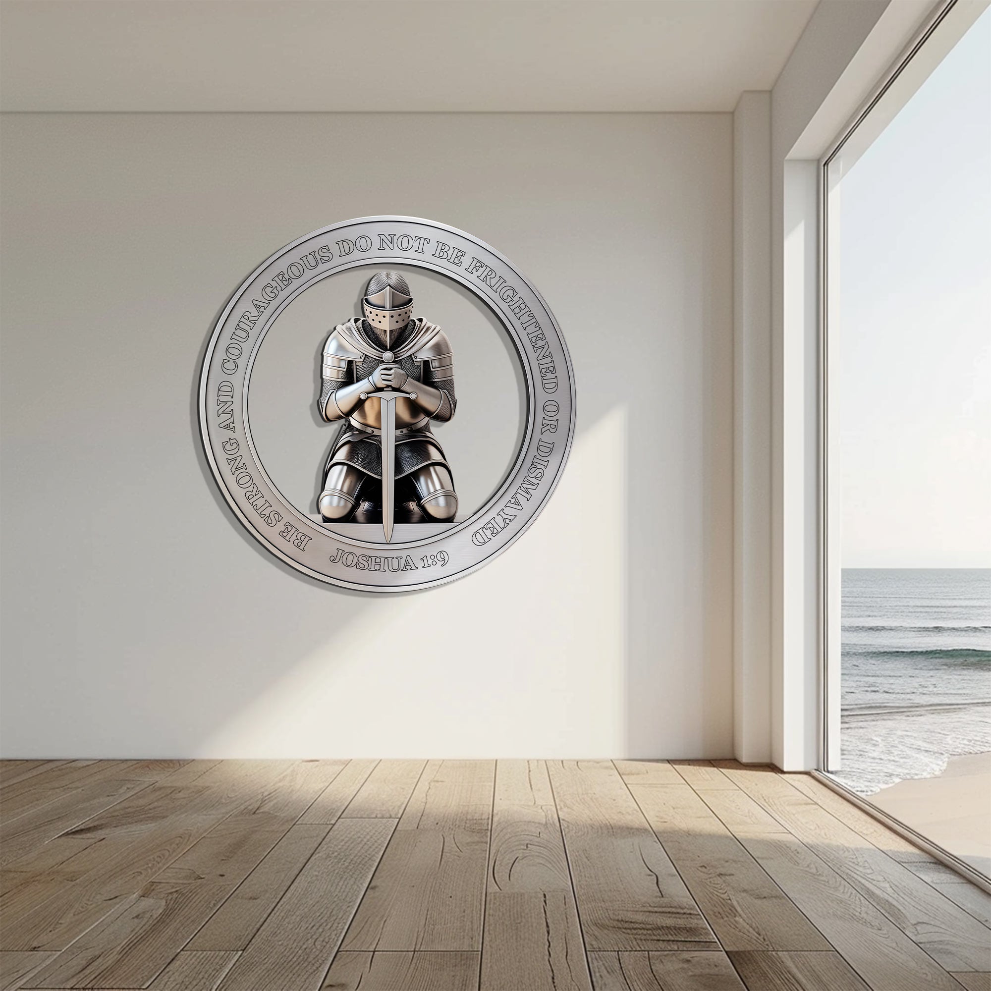 Christian Wall Art – Joshua 1:9 Knight Faith Decor V3