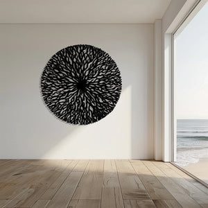 Abstract Tree Of Life Metal Wall Art Modern Circular Wall Decor Black Nature Wall Hanging Boho Artwork