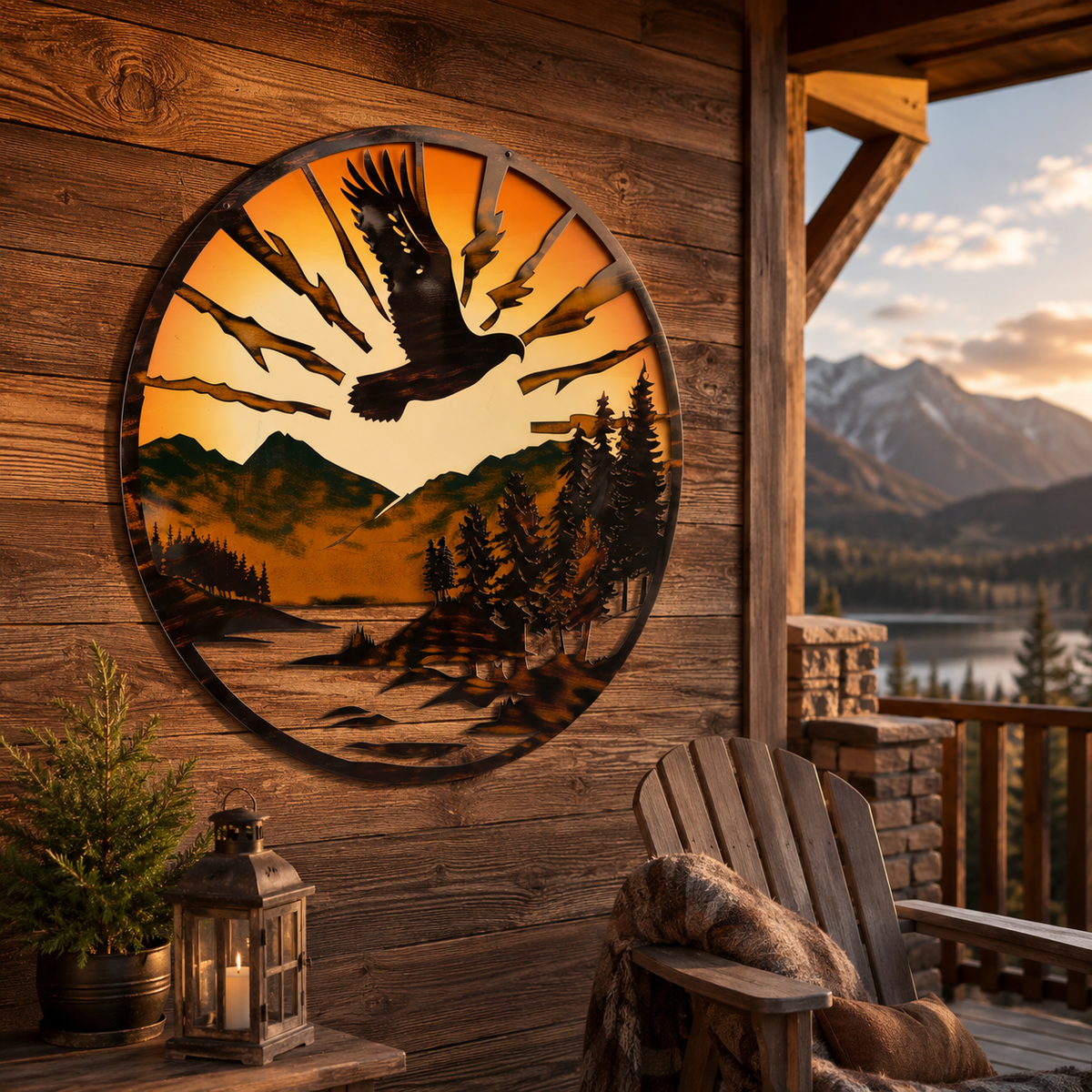 Soaring Bald Eagle Metal Wall Art, Wide Spread Wings Decor