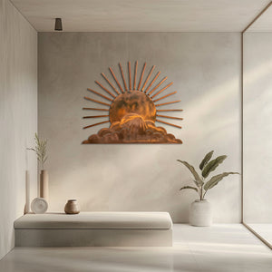 Sunburst Metal Wall Art – UV Printed Aluminum Decor for Indoor &amp; Outdoor