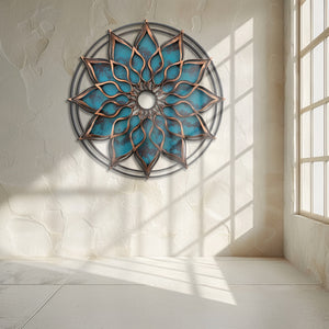 Mandala Sun Metal Wall Art – UV Printed Aluminum Boho Decor Funky Indoor Outdoor V1