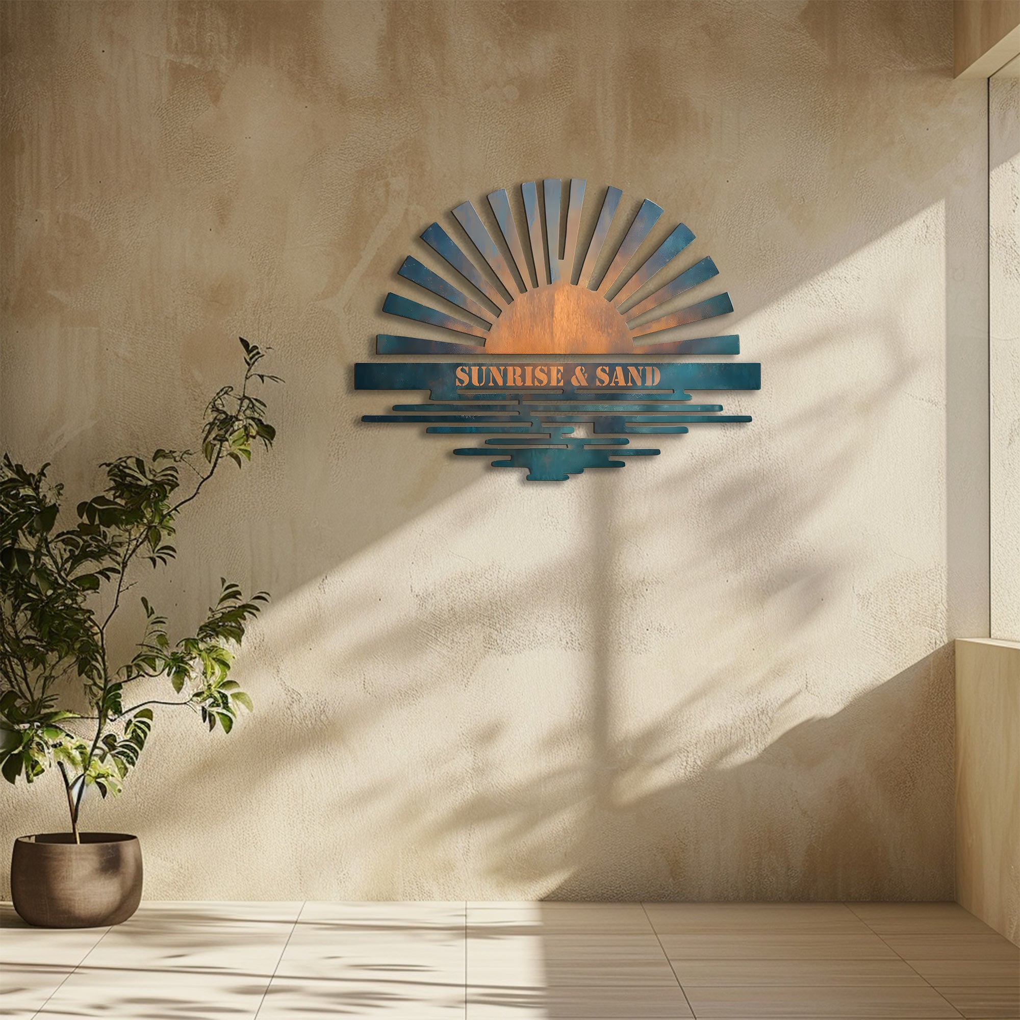 Custom Sunrise Metal Wall Art – UV Printed Aluminum Coastal Decor Indoor Outdoor