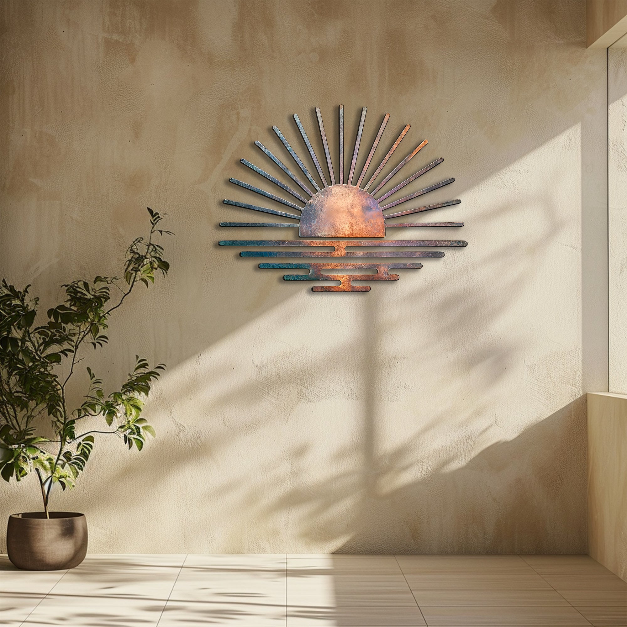 Sunset Metal Wall Art – UV Printed Aluminum Coastal Decor Indoor Outdoor