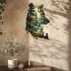 Wolf Forest Wall Art – Nature Wildlife Metal Decor