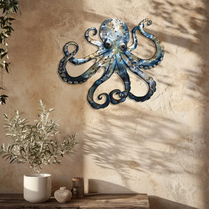 Octopus Kraken Metal Wall Art – UV Printed Nautical Decor Ocean Indoor Outdoor