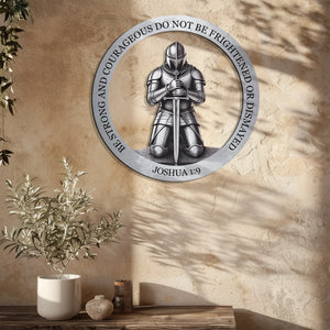 Christian Wall Art – Joshua 1:9 Knight Faith Decor V1
