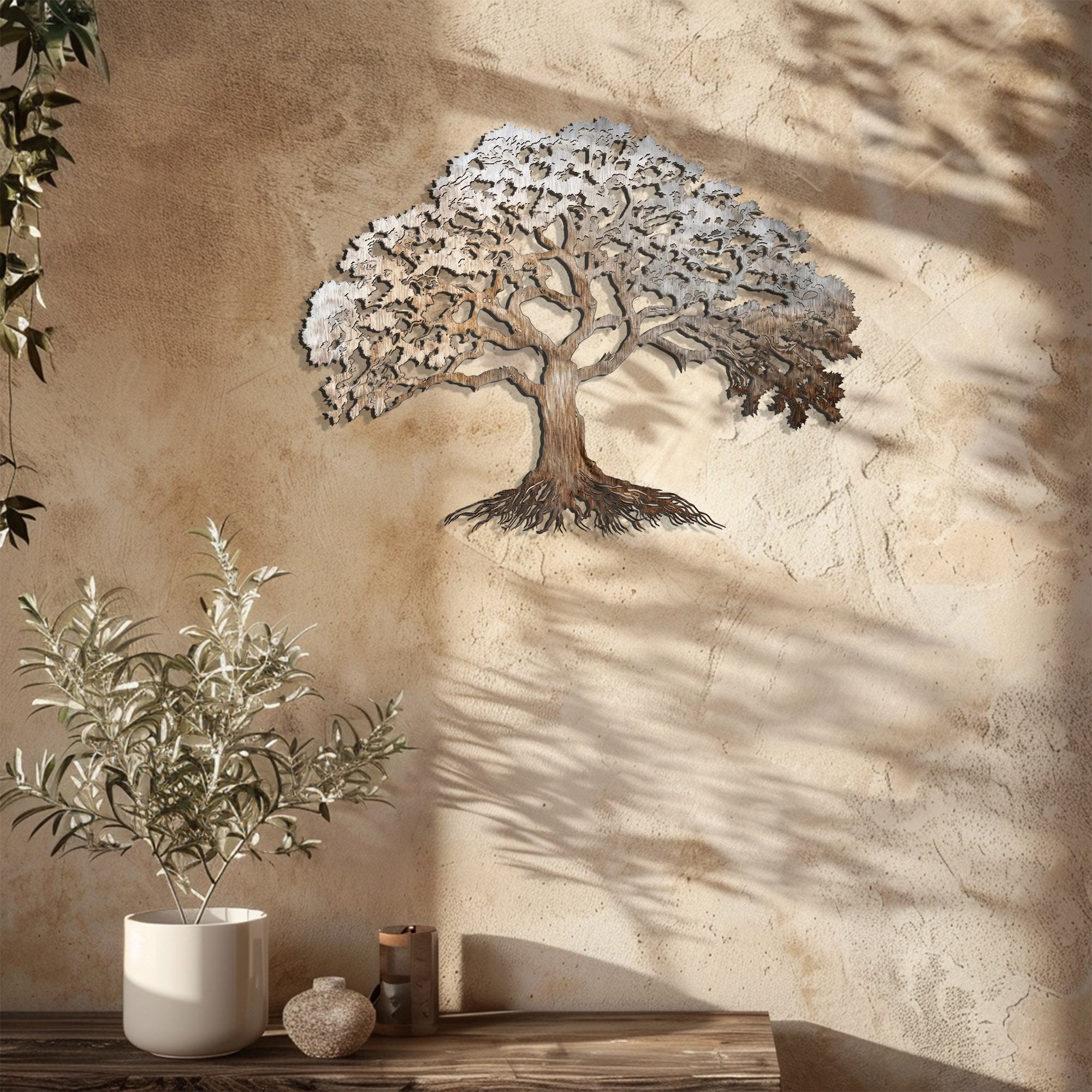 Abstract Tree of Life Metal Wall Art – UV Printed Decor Nature Indoor Outdoor