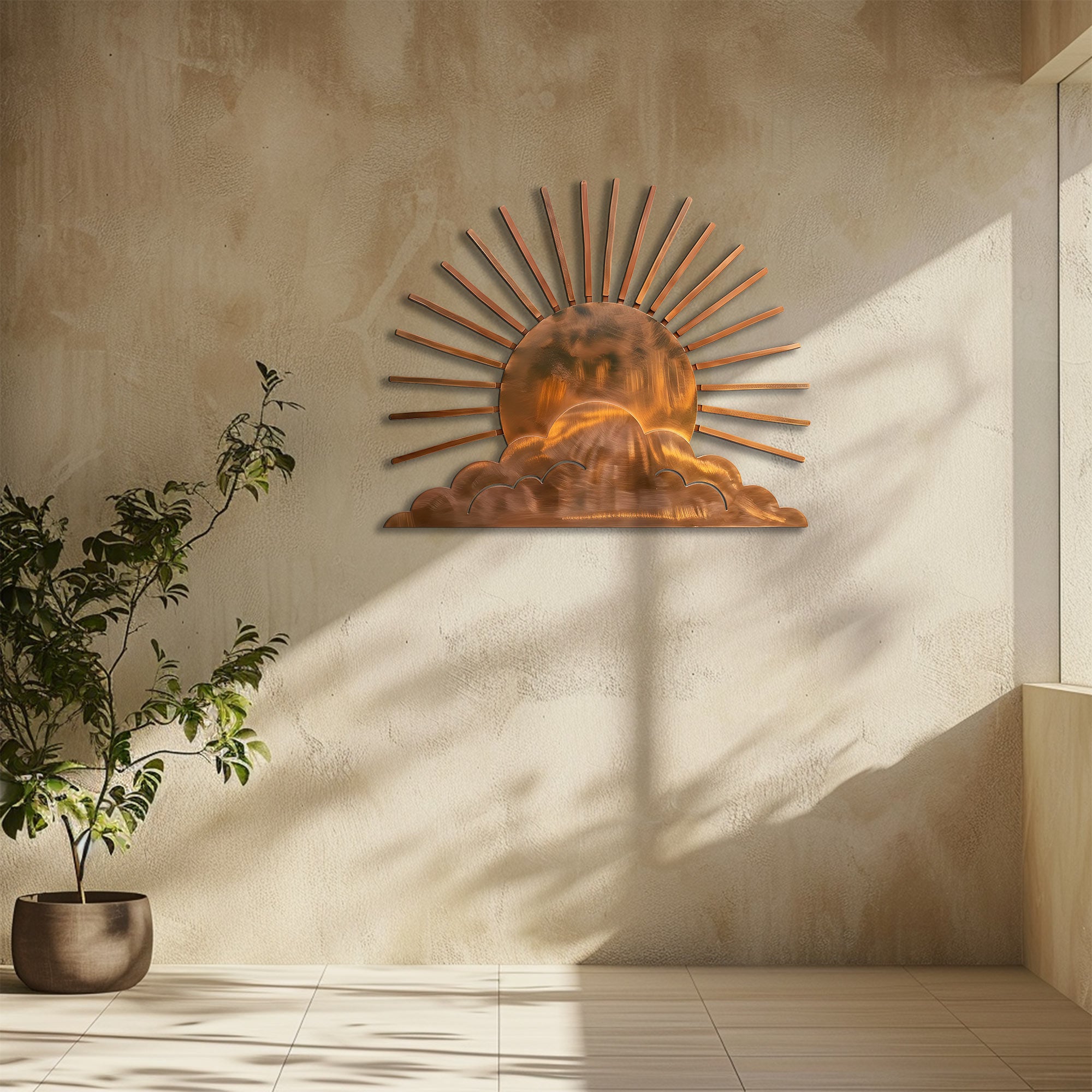 Sunburst Metal Wall Art – UV Printed Aluminum Decor for Indoor &amp; Outdoor
