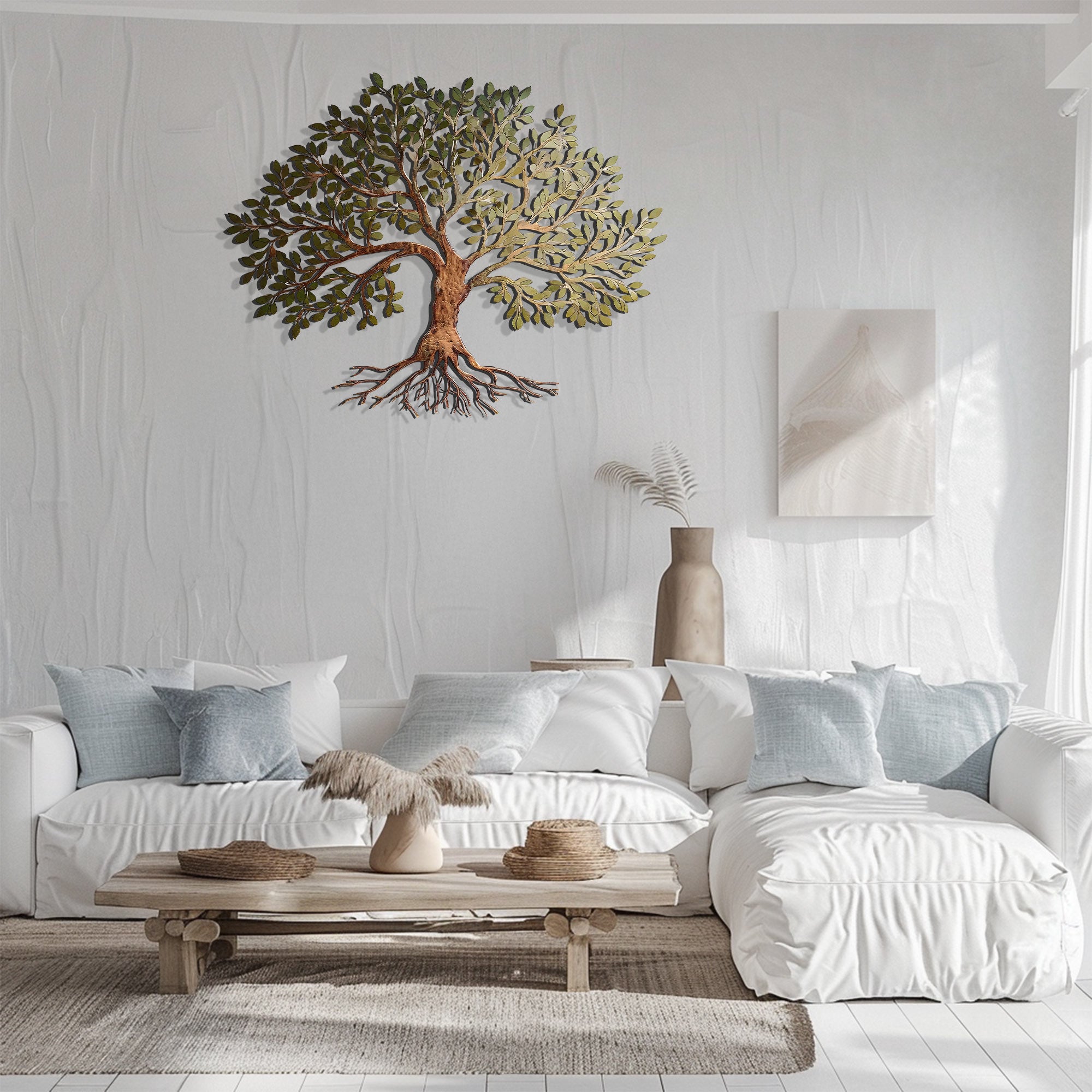 Rustic Olive Tree of Life Metal Wall Art – UV Printed Aluminum Decor Indoor Outdoor