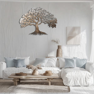 Abstract Tree of Life Metal Wall Art – UV Printed Decor Nature Indoor Outdoor
