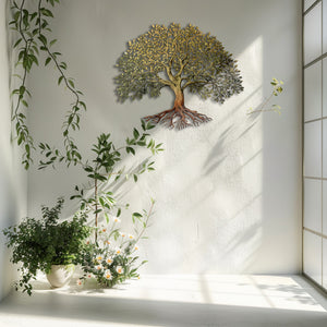 Rustic Tree of Life Metal Wall Art – UV Printed Aluminum Nature Decor Indoor Outdoor