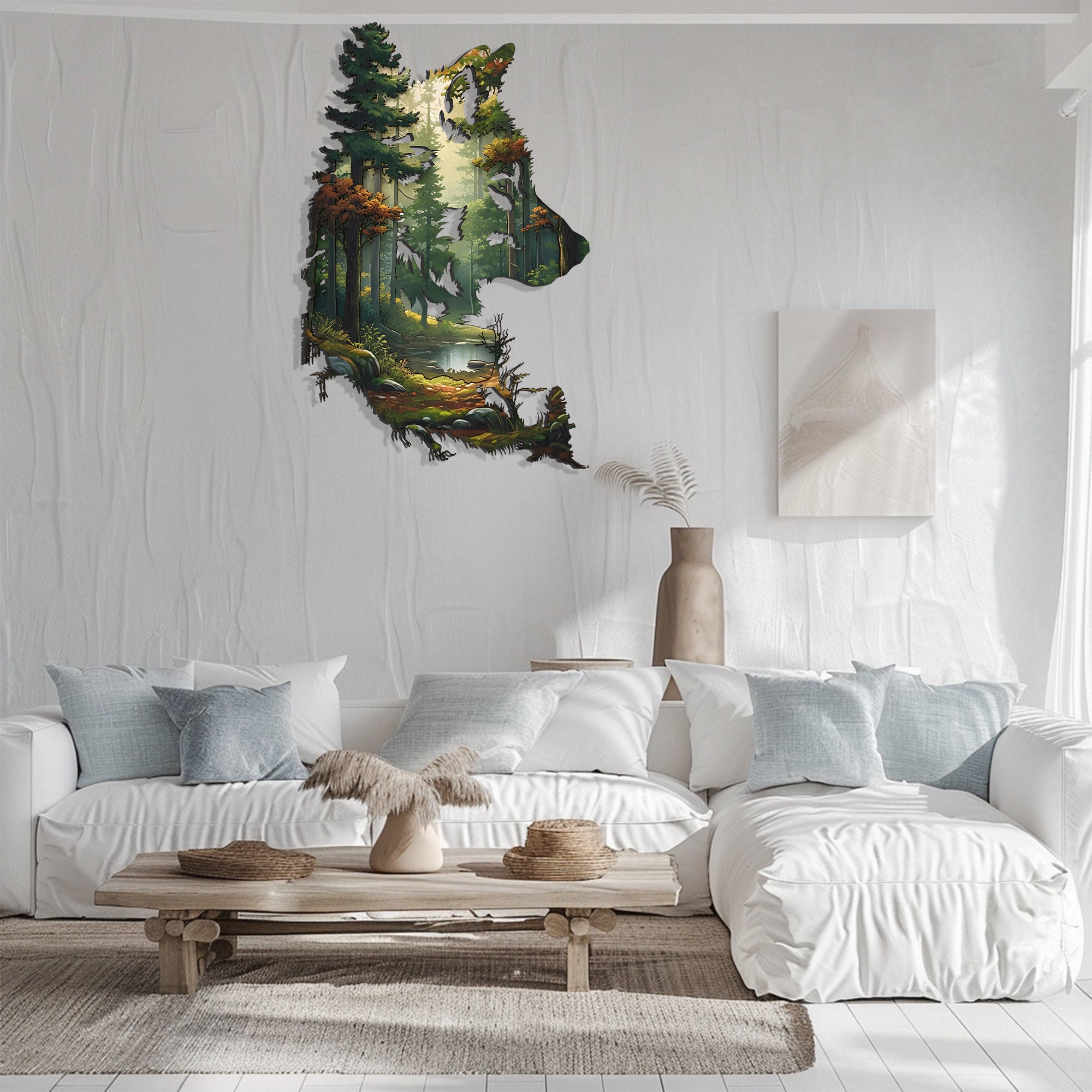 Wolf Forest Wall Art – Nature Wildlife Metal Decor