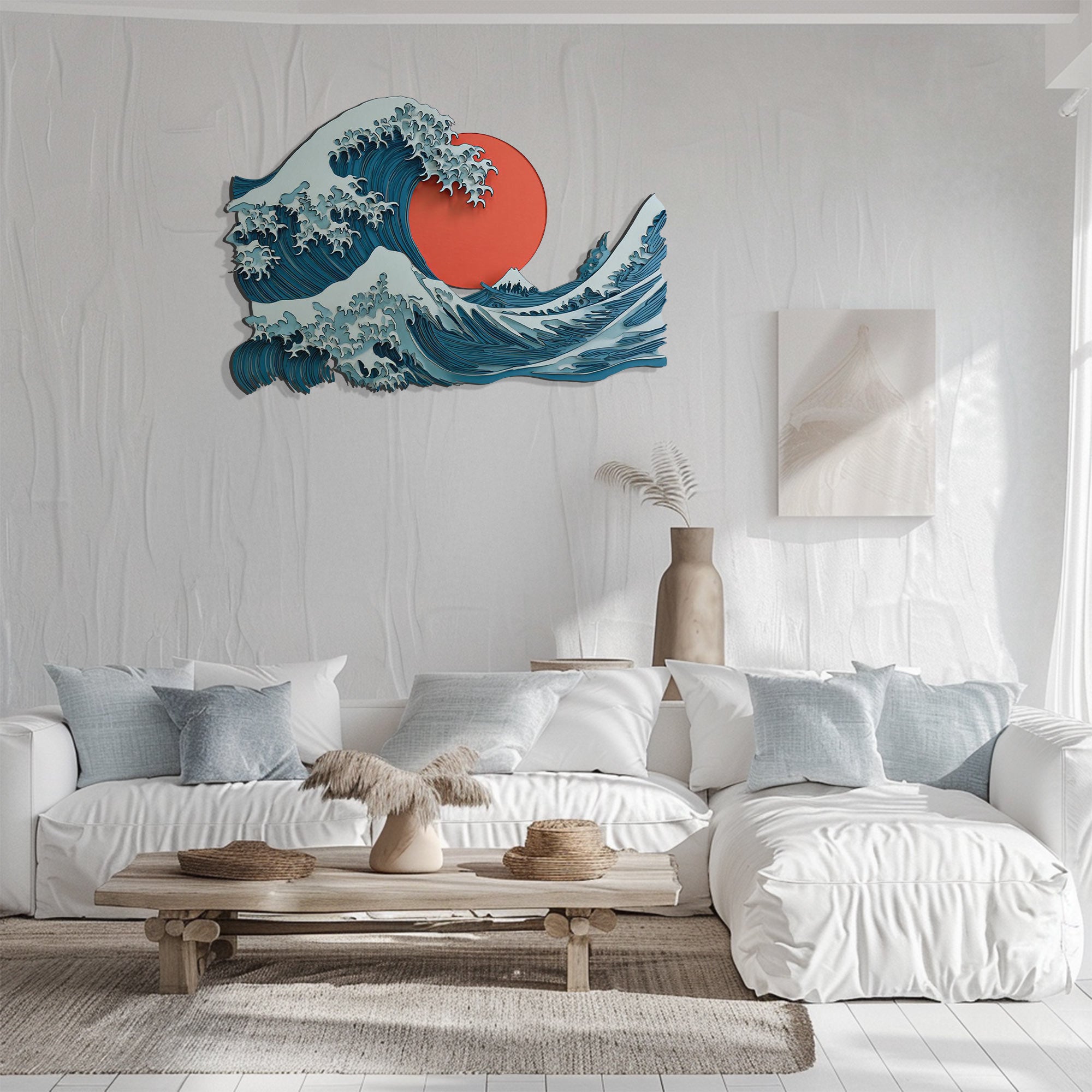 Japanese Wave Wall Art – Zen Ocean Metal Decor
