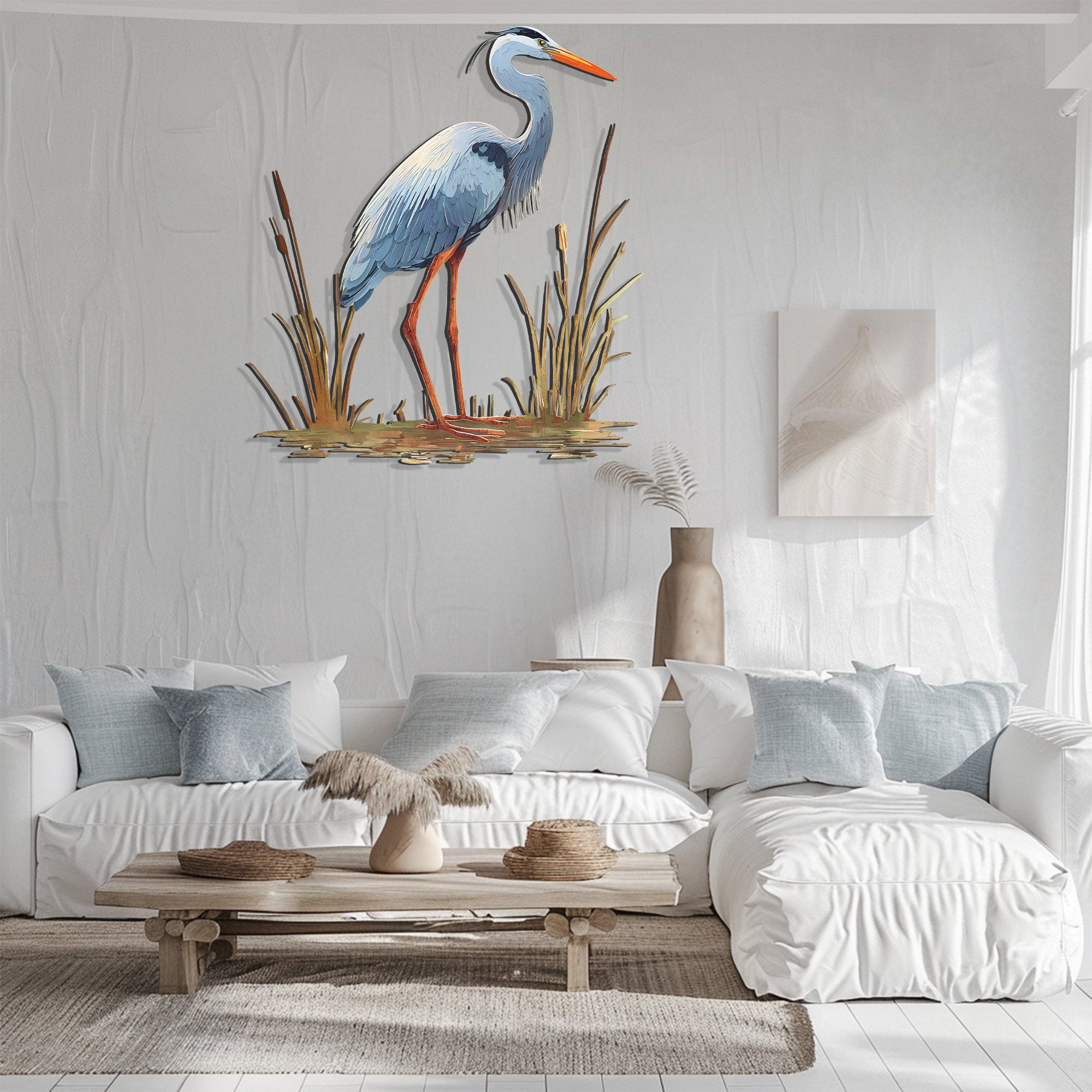 Heron Wall Art – Nature-Inspired Bird Metal Decor