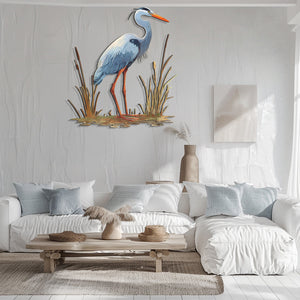 Heron Wall Art – Nature-Inspired Bird Metal Decor
