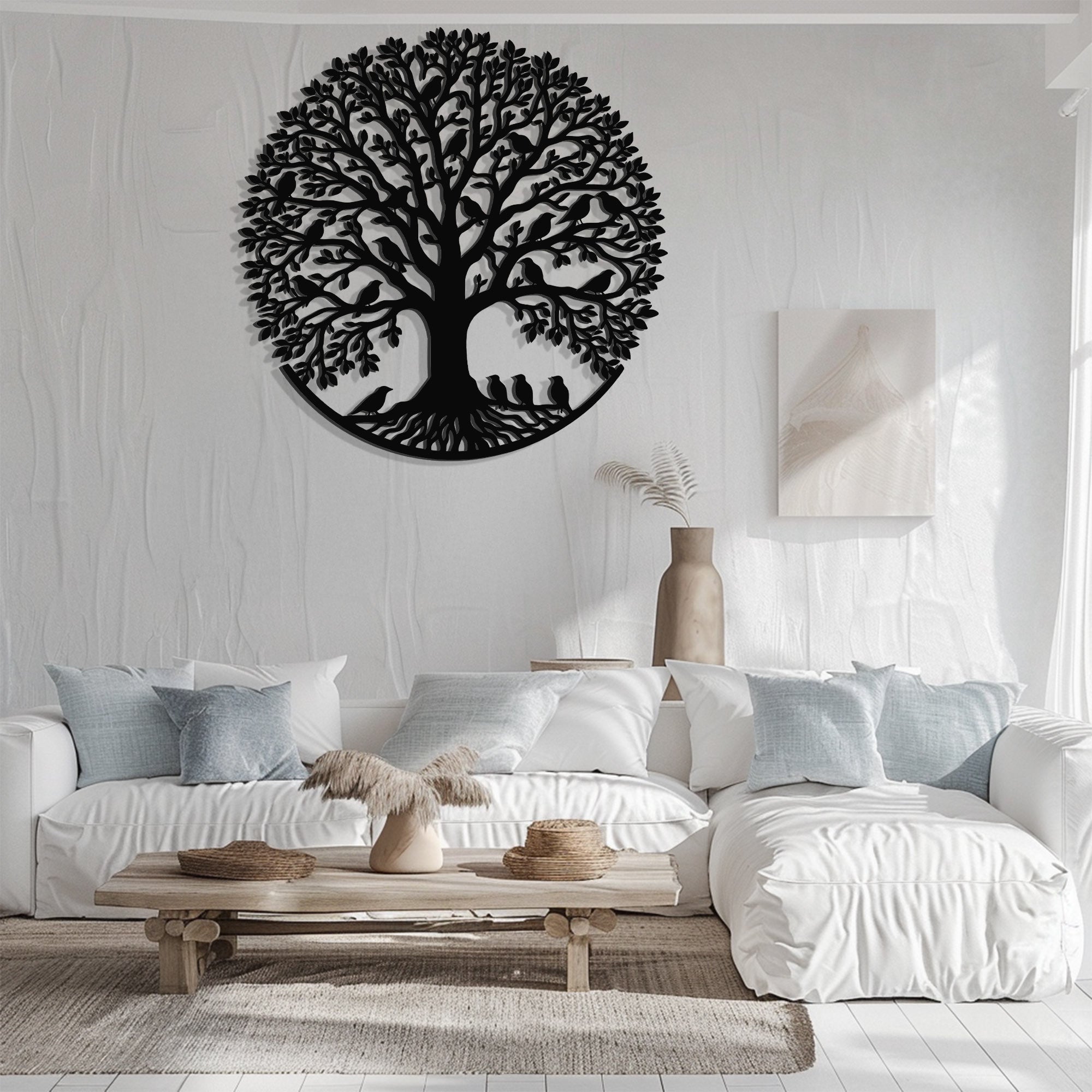 Bird Tree of Life Metal Wall Art – UV Printed Decor Nature Indoor Outdoor