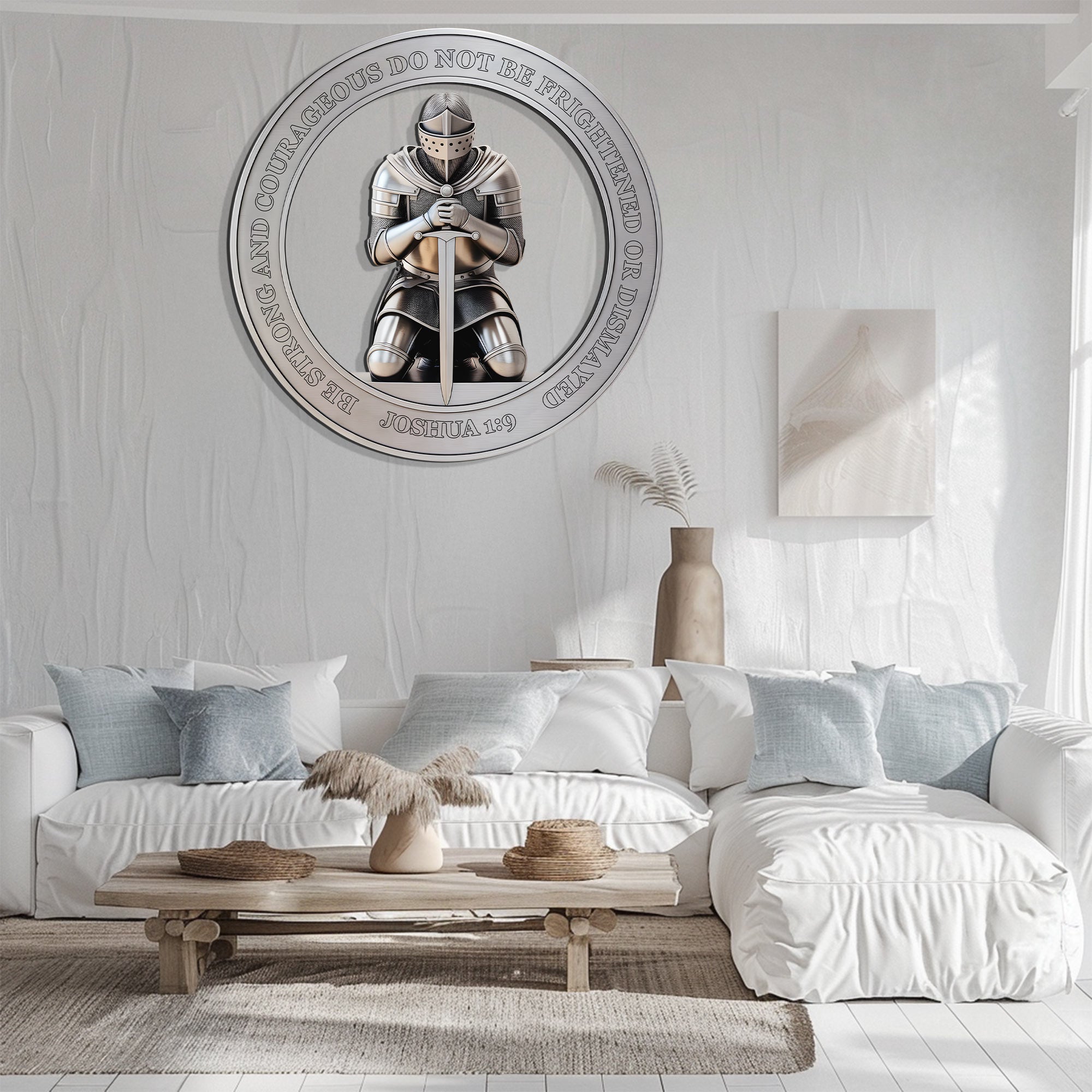 Christian Wall Art – Joshua 1:9 Knight Faith Decor V3