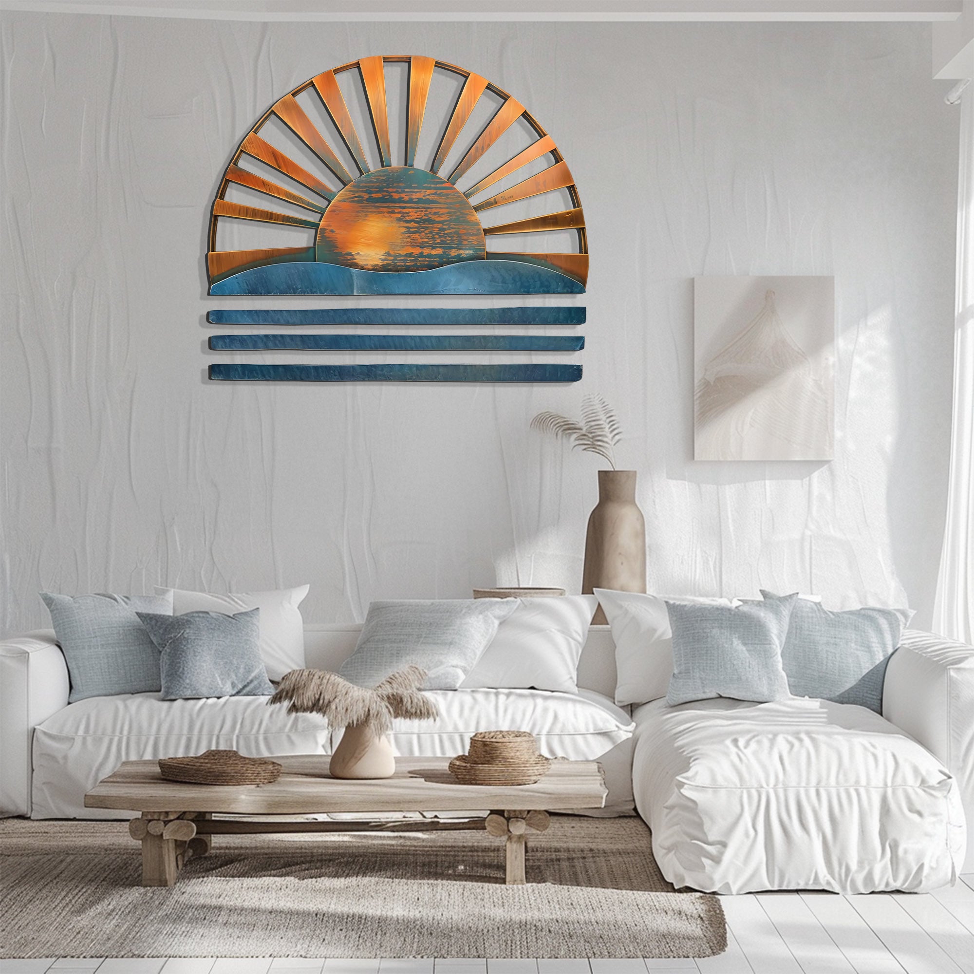 Sunrise Ocean Metal Wall Art – UV Printed Coastal Decor Beach Indoor Outdoor