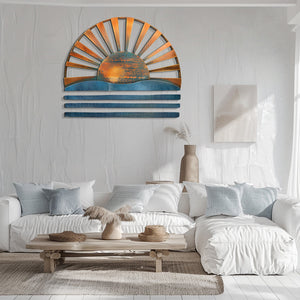 Sunrise Ocean Metal Wall Art – UV Printed Coastal Decor Beach Indoor Outdoor
