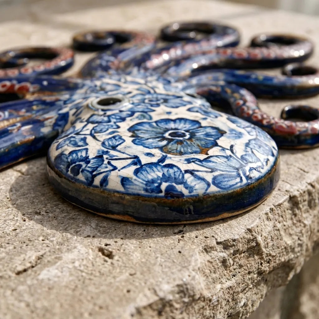 Blue Octopus Metal Wall Art – UV Printed Aluminum Coastal Decor Ocean Indoor Outdoor