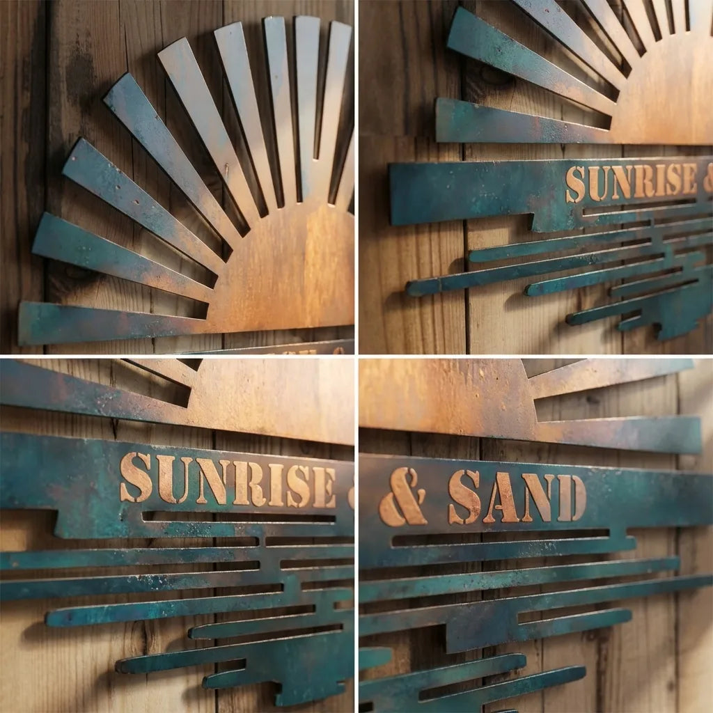 Custom Sunrise Metal Wall Art – UV Printed Aluminum Coastal Decor Indoor Outdoor