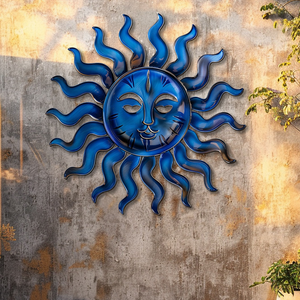 Blue Sun Metal Wall Art – UV Printed Aluminum Decor Custom Coastal Indoor Outdoor
