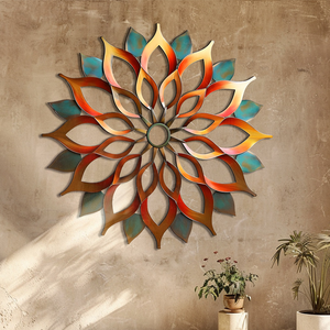 Mandala Sun Metal Wall Art – UV Printed Aluminum Boho Decor Funky Indoor Outdoor