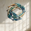 Circle School of Fish Metal Wall Art Coastal – UV Printed Decor Beach Indoor Outdoor